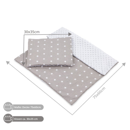 Babydecke Kuscheldecke Baby Kinderwagen Decke Kinderdecke - Blanket mit Kissen Babydecken Kinderwagendecke und Erstausstattung für Neugeborene und Kinder