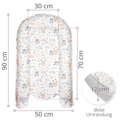 Babynest Babynestchen Neugeborene mit Tragegriff - Baby Nestchen tragbar Nest für Bett Kinder Kuschelnest
