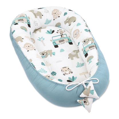 Babynest Babynestchen Neugeborene mit Tragegriff - Baby Nestchen tragbar Nest für Bett Kinder Kuschelnest