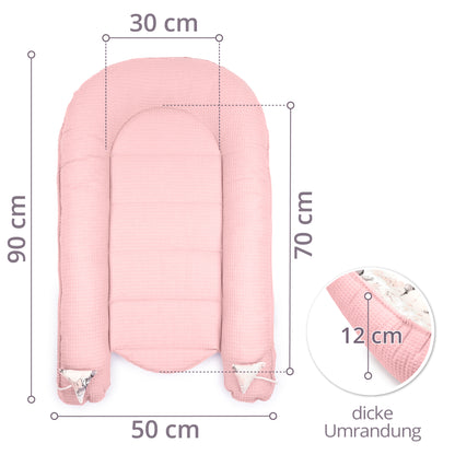 Babynest Neugeborene - Handmade Kokon zweiseitig