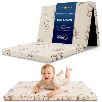 Klappmatratze faltbare Reisebett Baby Matratze - Faltmatratze für Kinder Gästematratze klappbar Babymatratze Bodenmatratte Schlafmatratte und Reisematratze