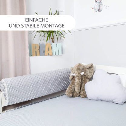 Ochrana hrany postele pro dětské postýlky – ochrana rámu, zábrana proti pádu pro boxspring, postelová zábrana s potahem, ochrana hran dětské postýlky