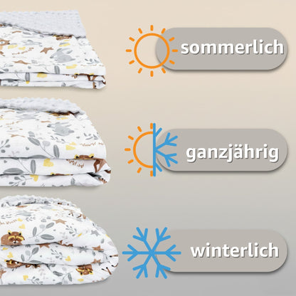 Zavinovací deka do autosedačky 90×90 cm - celoroční deka/„fusak“ pro kočárek a autosedačku, pro 3- a 5bodový pás, Minky, Oeko-Tex