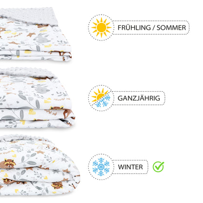 Einschlagdecke Babyschale Baby Decke 90x90 cm - Fußsack Blanket für Kinderwagen und Autositz Ganzjahres für Neugeborenen und Kleinkinder Einschlagsdecken für 3 und 5 Punkt Gurt Minky Oeko-Tex