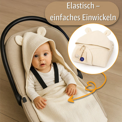 Einschlagdecke Babyschale Baby Decke - Atmungsaktive Sommerdecke für Kinderwagen und Autositz für Neugeborenen und Kleinkinder