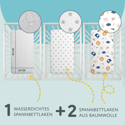 Spannbettlaken Baby Spannbetttücher - Babybett Zubehör für Kinderbett Beistellbett Stubenwagen