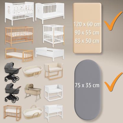 Napínací prostěradla pro miminka – příslušenství k postýlce, přístavné postýlce a kolébce