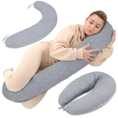 Stillkissen XXL Schwangerschaftskissen - Pregnancy Pillow Body Pillow Seitenschläferkissen Schlafkissen Lagerungskissen Kissen mit Bezug