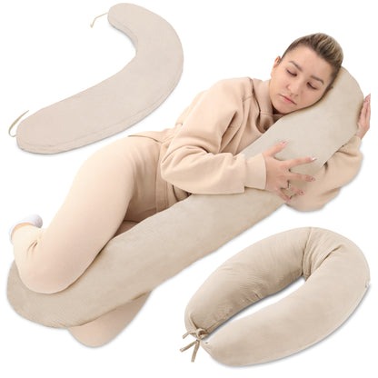 Stillkissen XXL Schwangerschaftskissen - Pregnancy Pillow Body Pillow Seitenschläferkissen Schlafkissen Lagerungskissen Kissen mit Bezug