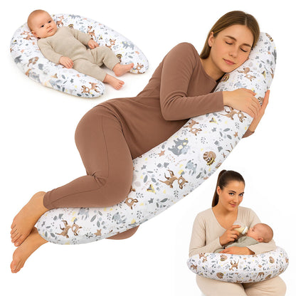 Stillkissen XXL Schwangerschaftskissen - Pregnancy Pillow Body Pillow Seitenschläferkissen Schlafkissen Lagerungskissen Kissen mit Bezug