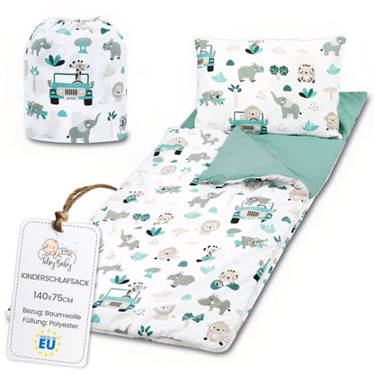 Schlafsack Kinder mit Kissen und Reißverschluss für Baby 3-7 Jahre - Kinderschlafsack Indoor für Kindertagesstätte Kindergarten Deckenschlafsack