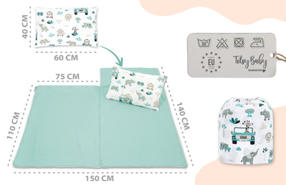 Schlafsack Kinder mit Kissen und Reißverschluss für Baby 3-7 Jahre - Kinderschlafsack Indoor für Kindertagesstätte Kindergarten Deckenschlafsack