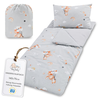Schlafsack Kinder mit Kissen und Reißverschluss für Baby 3-7 Jahre - Kinderschlafsack Indoor für Kindertagesstätte Kindergarten Deckenschlafsack