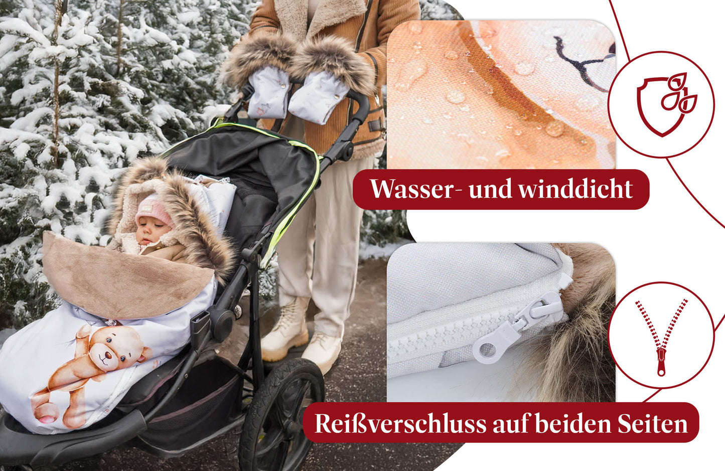 Vognpose barnevogn vinter – vognpose baby buggy vintersæk vinterfodpose barnevogn