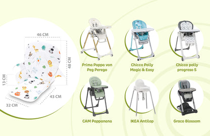 Sitzverkleinerer für Hochstuhl Baby Sitzkissen Stuhl - Kinder Sitzauflage für Ikea und Peg Perego Kinderhochstuhl Chair Cover für Kinderstuhl Babystuhl und Hochstühle