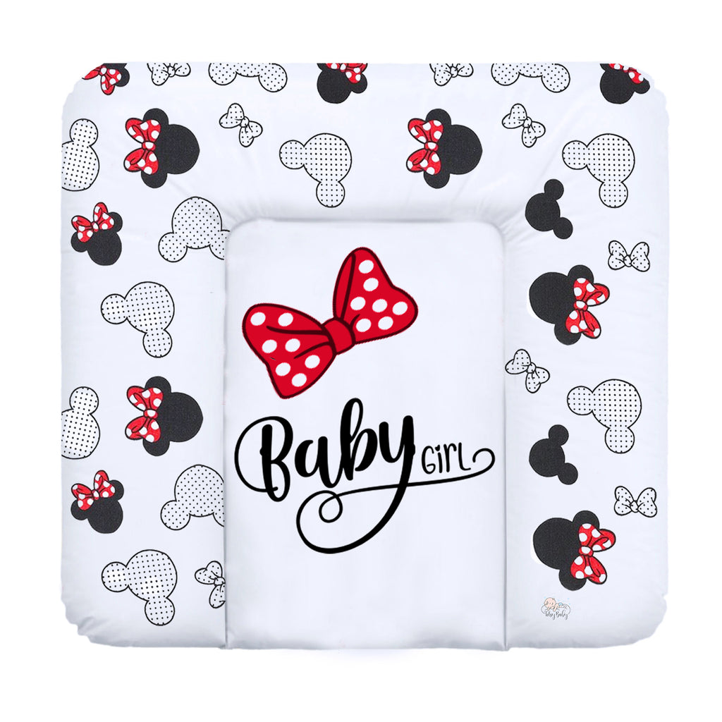Wickelauflage Wickelkommode Auflage Baby 85 x 75 cm - Wickelmatte Wickeltischauflage Wasserfest Wickelunterlage Weich Maus Motiv - Totsy Baby