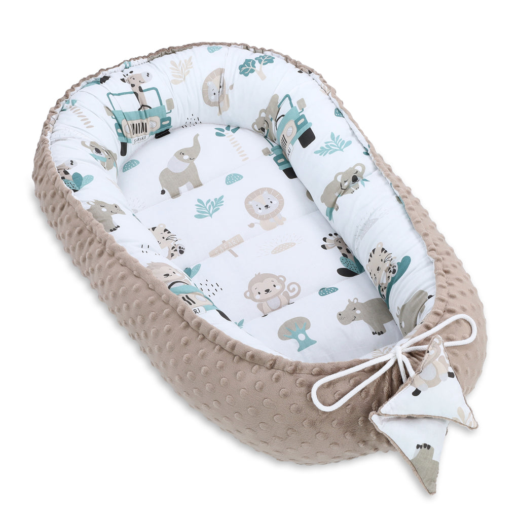 Babynest cocoon newborn 90 x 50 cm - Handmade cuddly baby nest made of  cotton Owl And Rabbit On Light Gray : : Baby Products
