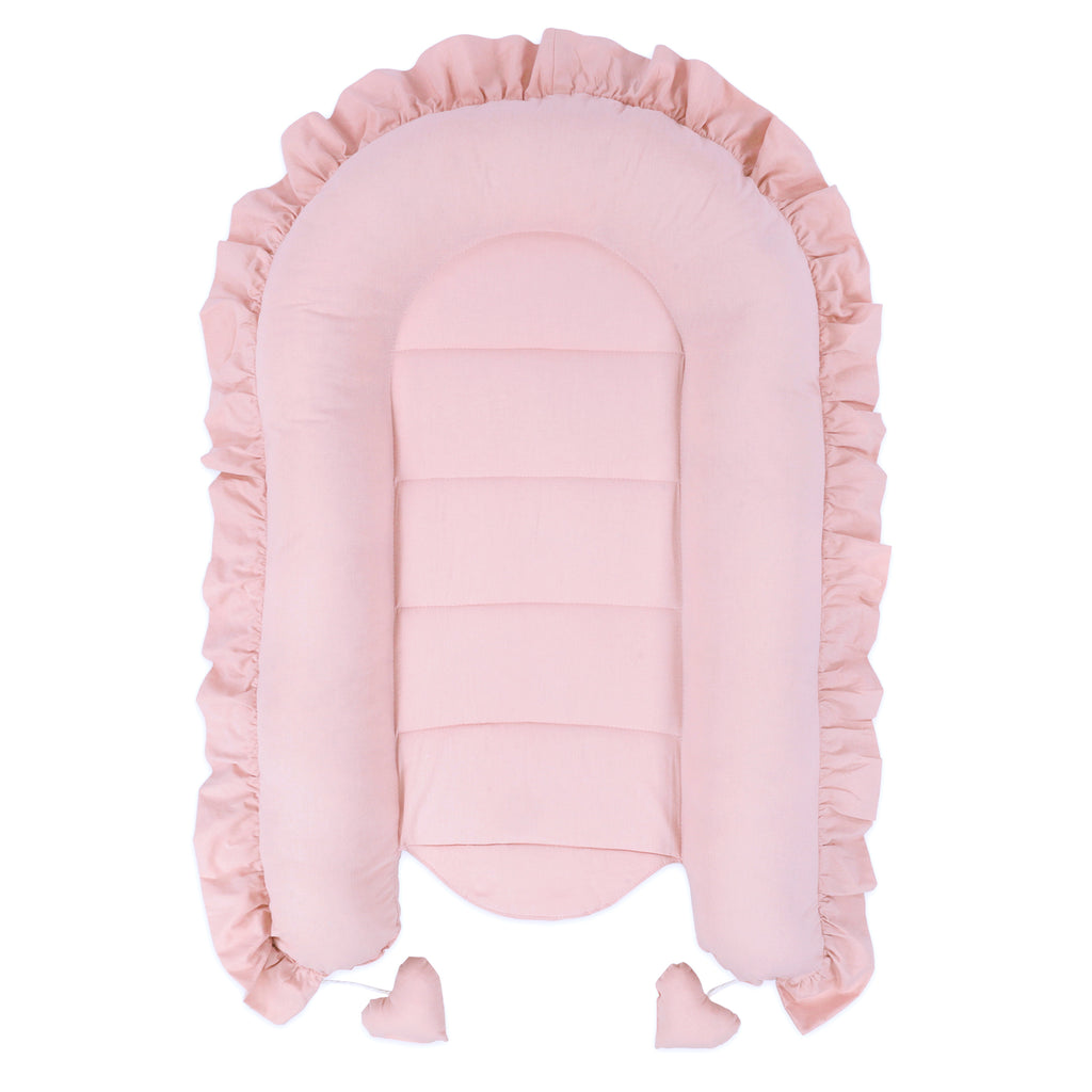 Babynestchen Kuschelnest für Neugeborene 90x50 cm - Baby Nestchen Bett Kokon in Rosa mit Baumwolle - Totsy Baby