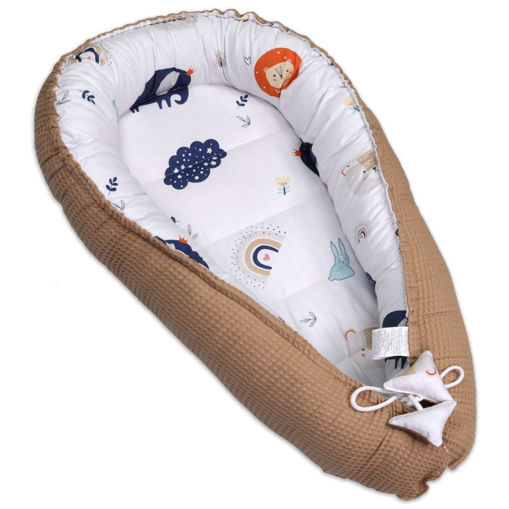 Babynest Neugeborene Nestchen Baby - Kokon Handmade zweiseitig aus Baumwolle Babynestchen Regenbogen - Totsy Baby