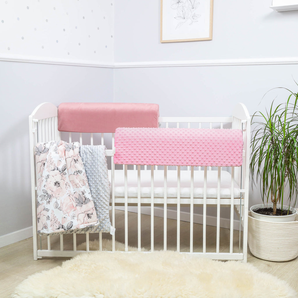 Bettkantenschutz für Kinderbetten 70 cm - Schutz für Bettrahmen Kantenschutz Kinder Babybett Rosa Minky - Totsy Baby