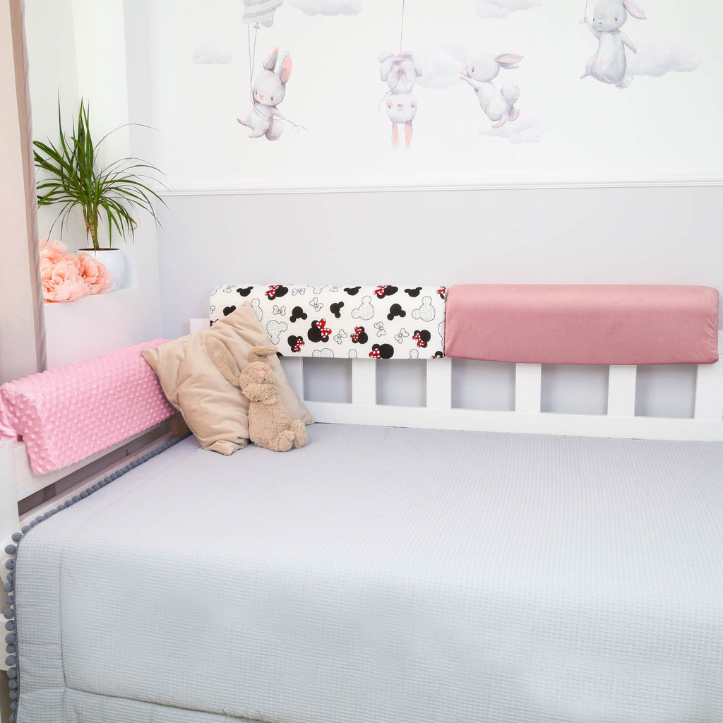 Bettkantenschutz für Kinderbetten 70 cm - Schutz für Bettrahmen Kantenschutz Kinder Babybett Rosa Minky - Totsy Baby