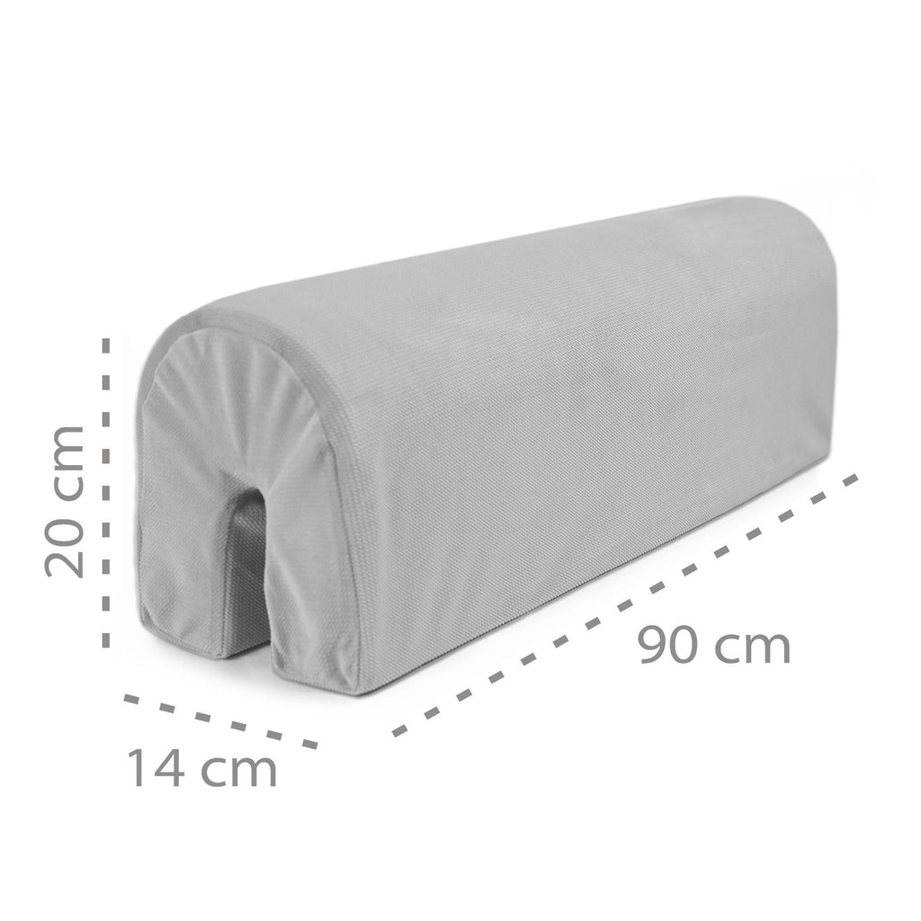 Bettkantenschutz für Kinderbetten 90 cm - Schutz für Bettrahmen Kantenschutz Kinder Babybett Hellgrau Velvet - Totsy Baby