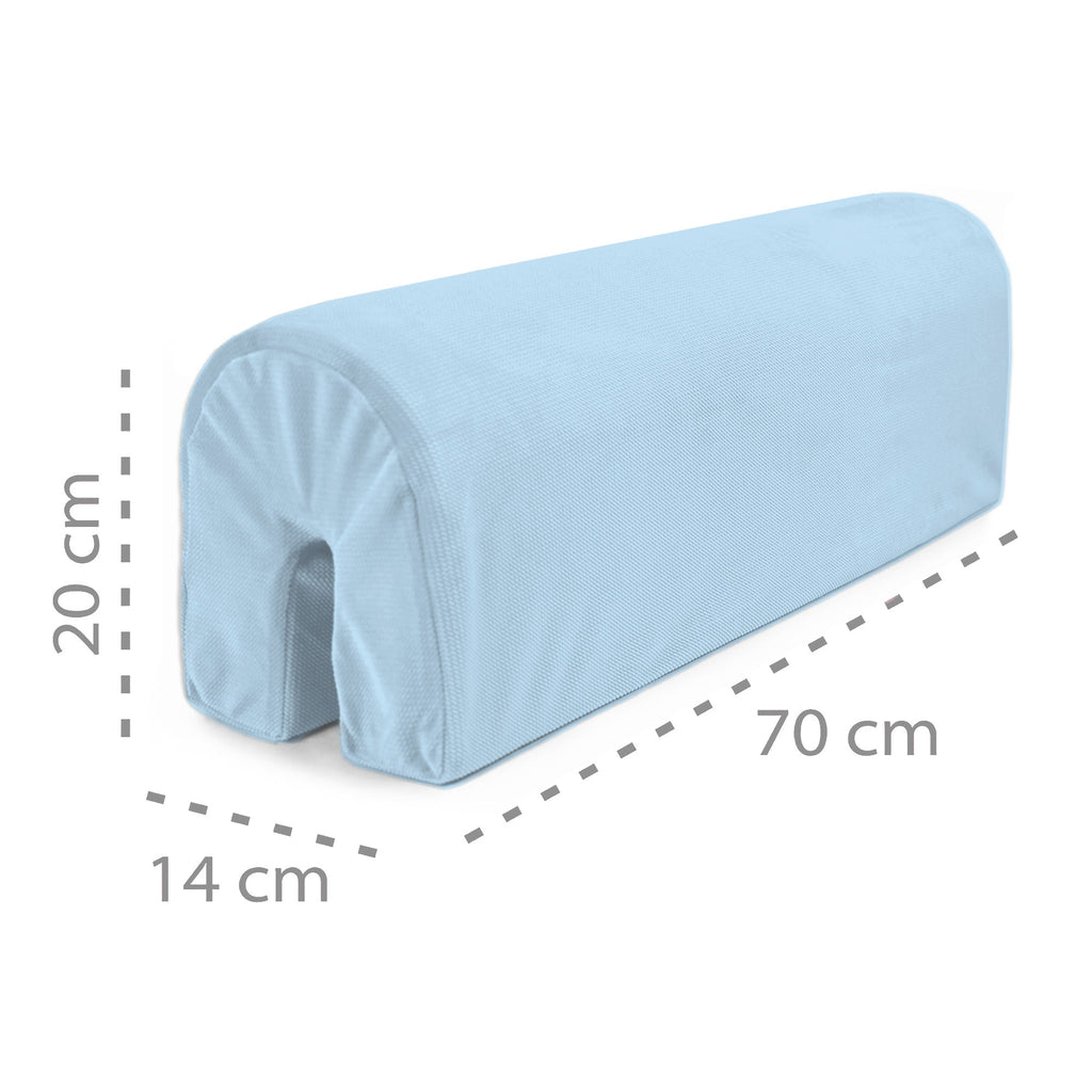 Bettkantenschutz für Kinderbetten 70 cm - Schutz für Bettrahmen Kantenschutz Kinder Babybett Hellblau Velvet - Totsy Baby