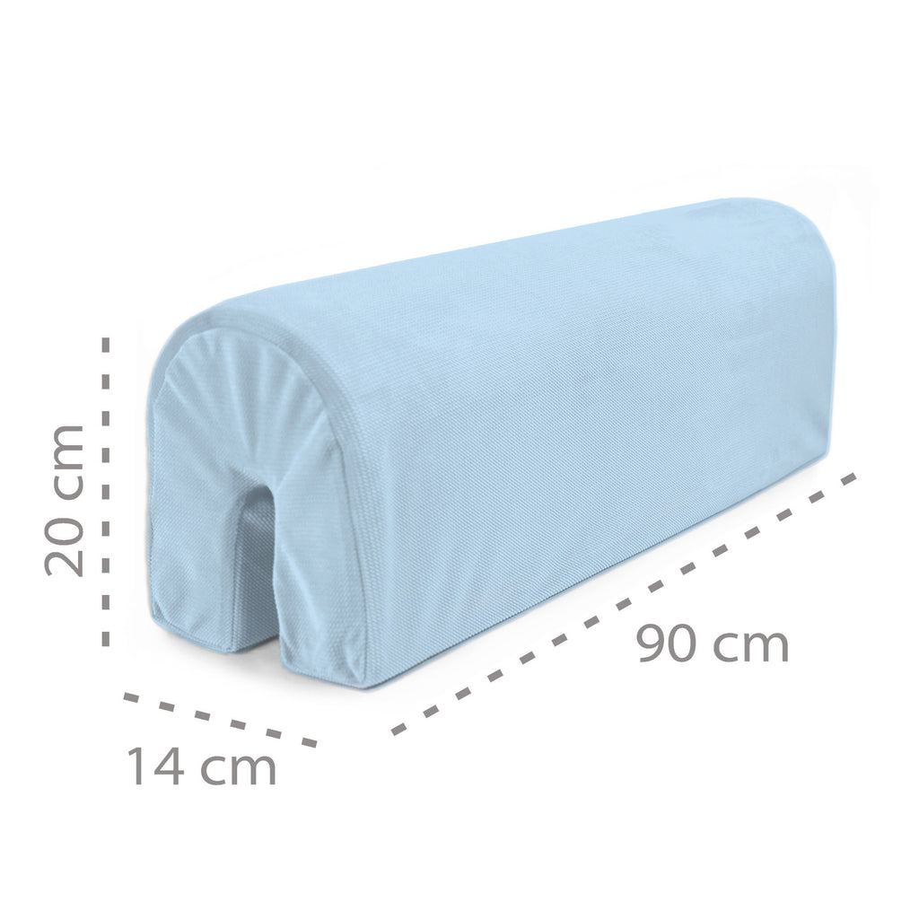 Bettkantenschutz für Kinderbetten 90 cm - Schutz für Bettrahmen Kantenschutz Kinder Babybett Hellblau Velvet - Totsy Baby