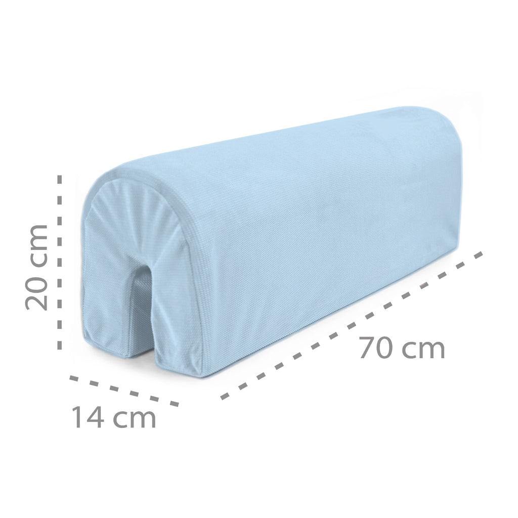 Bettkantenschutz für Kinderbetten 70 cm - Ersatzbezug Schutz für Bettrahmen Kantenschutz Kinder Babybett Velvet Hellblau - Totsy Baby