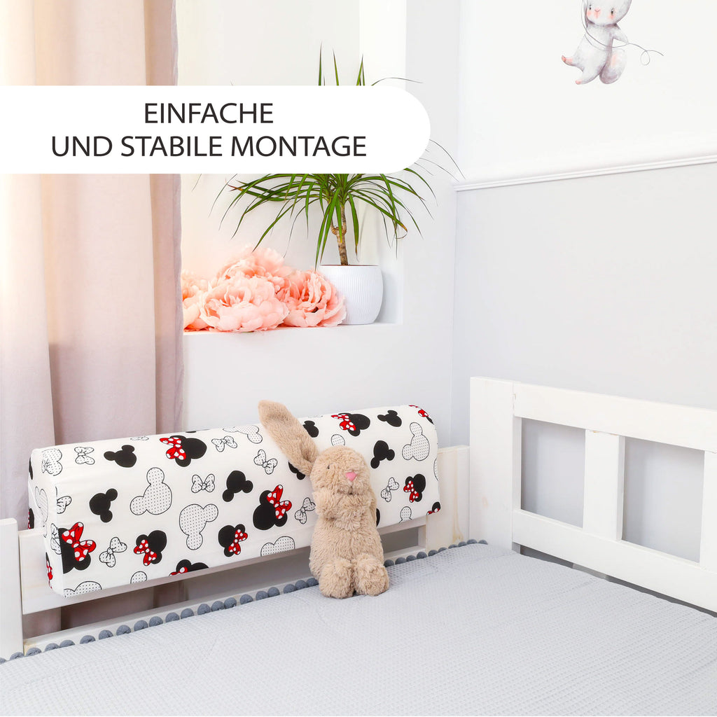 Bettkantenschutz für Kinderbetten 90 cm - Ersatzbezug Schutz für Bettrahmen Kantenschutz Kinder Babybett Baumwolle Maus - Totsy Baby