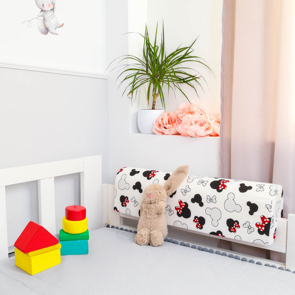 Bettkantenschutz für Kinderbetten 90 cm - Ersatzbezug Schutz für Bettrahmen Kantenschutz Kinder Babybett Baumwolle Maus - Totsy Baby