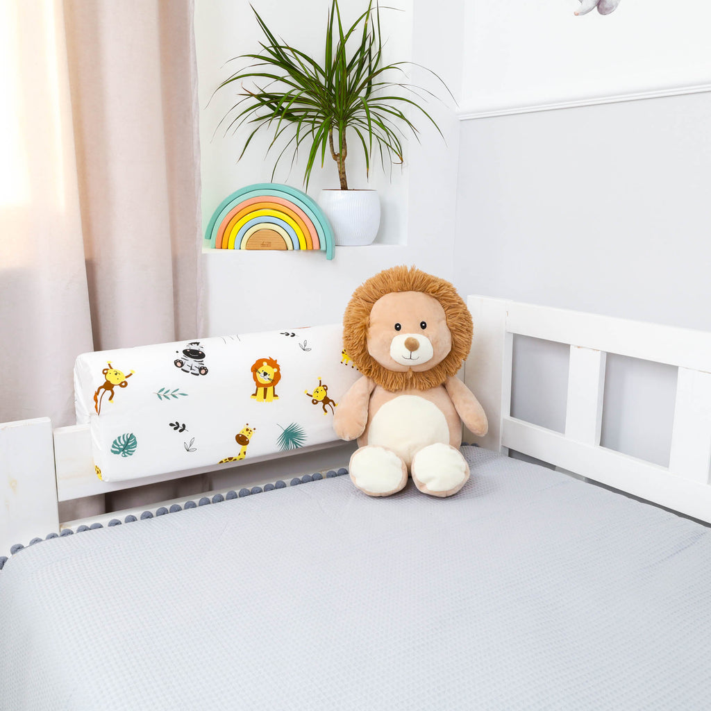 Bettkantenschutz 90 cm für Kinderbetten - Ersatzbezug, Baumwolle Safari, Bettrahmen Schutz Babybett - Totsy Baby