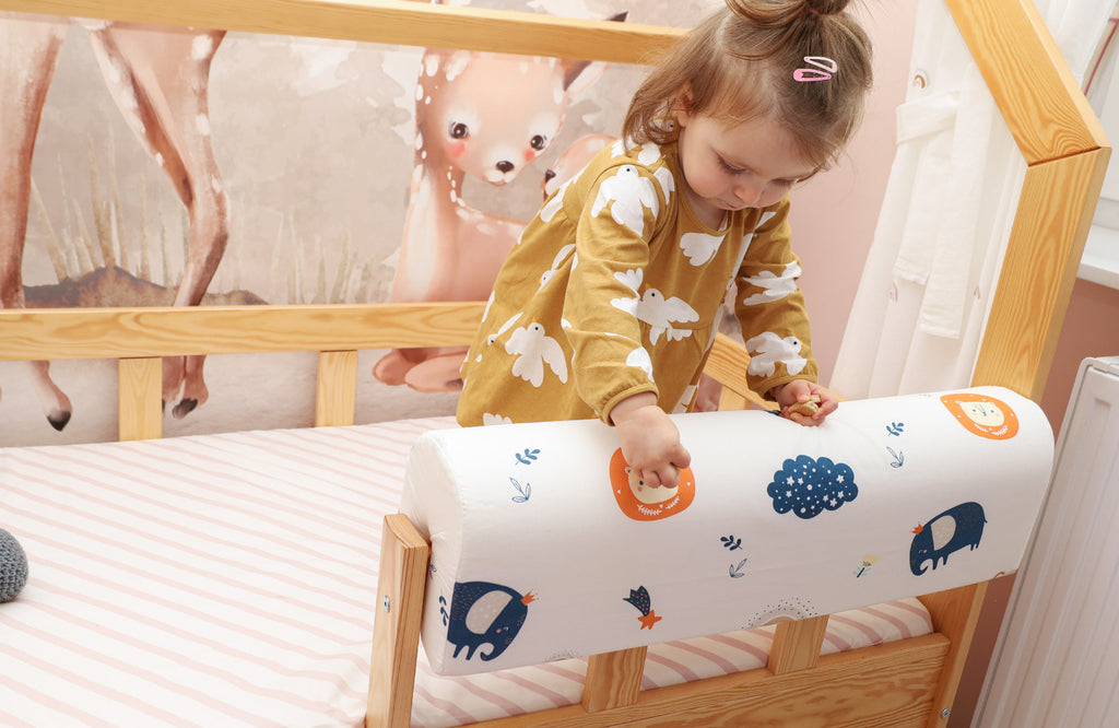 Bettkantenschutz 90 cm für Kinderbetten - Ersatzbezug, Baumwolle, Regenbogen - Totsy Baby