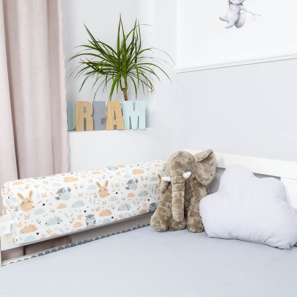 Bettkantenschutz 90cm für Kinderbetten, Ersatzbezug Baumwolle Eulen, Babybett Bettrahmen Schutz - Totsy Baby