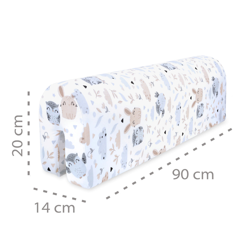 Bettkantenschutz 90cm für Kinderbetten, Ersatzbezug Baumwolle Eulen, Babybett Bettrahmen Schutz - Totsy Baby