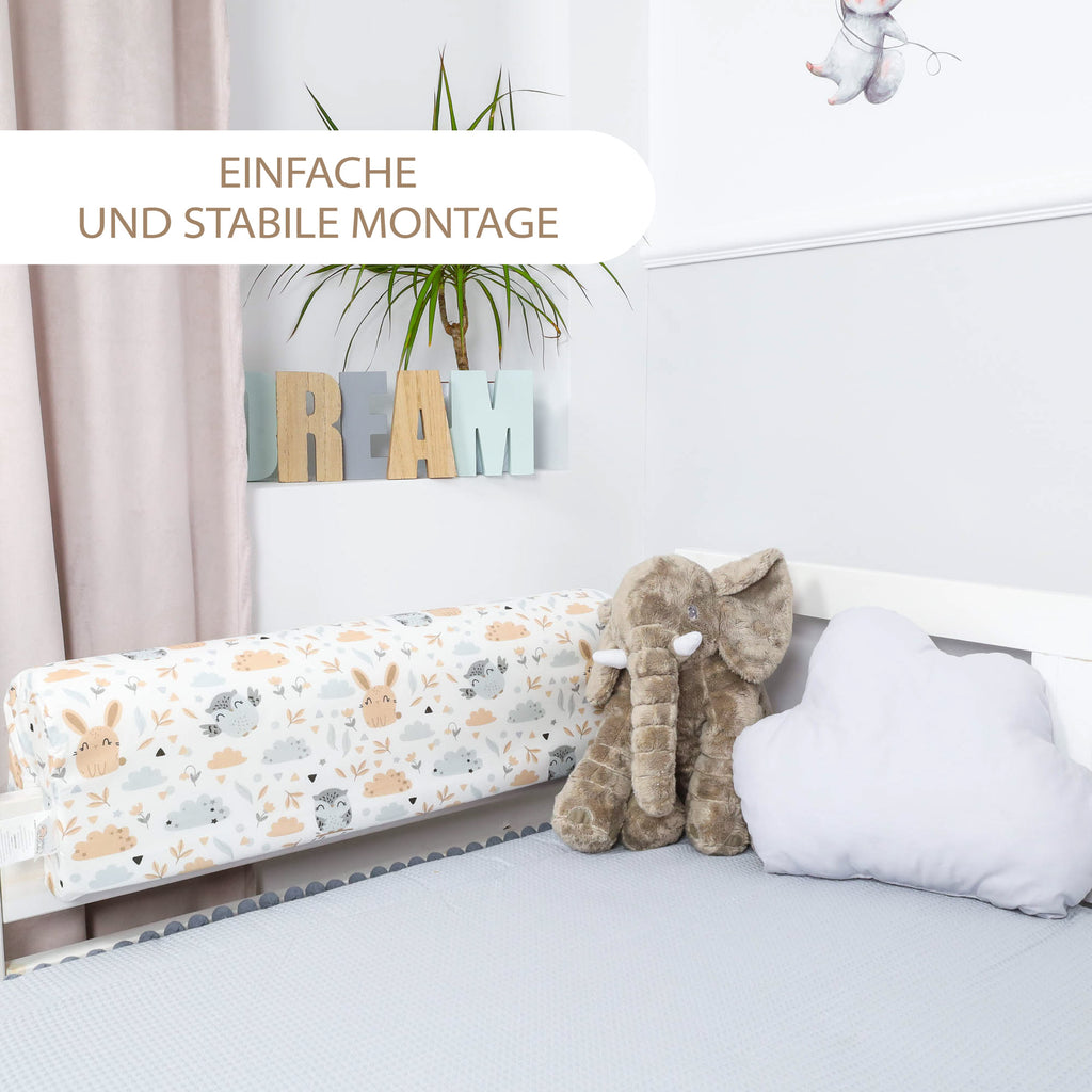 Bettkantenschutz 90cm für Kinderbetten, Ersatzbezug Baumwolle Eulen, Babybett Bettrahmen Schutz - Totsy Baby