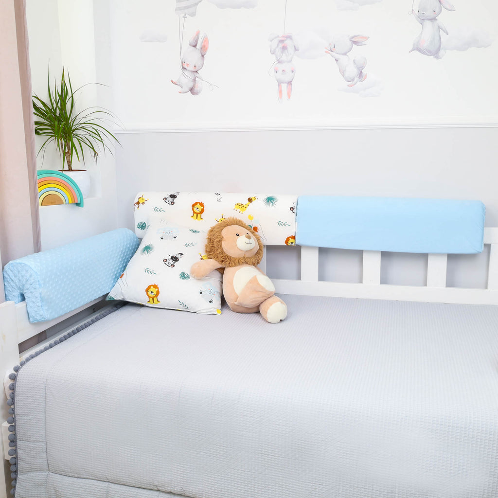 Bettkantenschutz für Kinderbetten 90 cm - Schutz für Bettrahmen Kantenschutz Kinder Babybett Baumwolle Safari - Totsy Baby