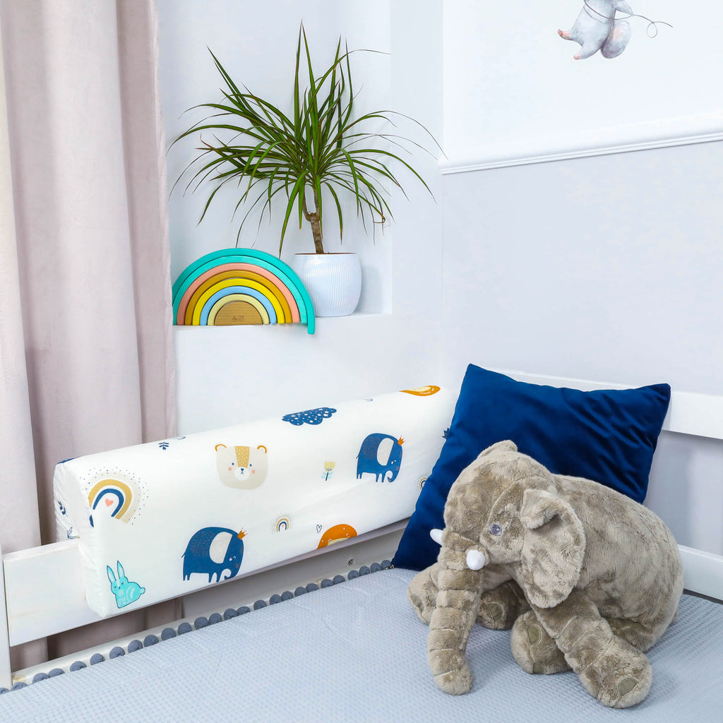 Bettkantenschutz für Kinderbetten 70 cm - Schutz für Bettrahmen Kantenschutz Kinder Babybett Baumwolle Regenbogen - Totsy Baby