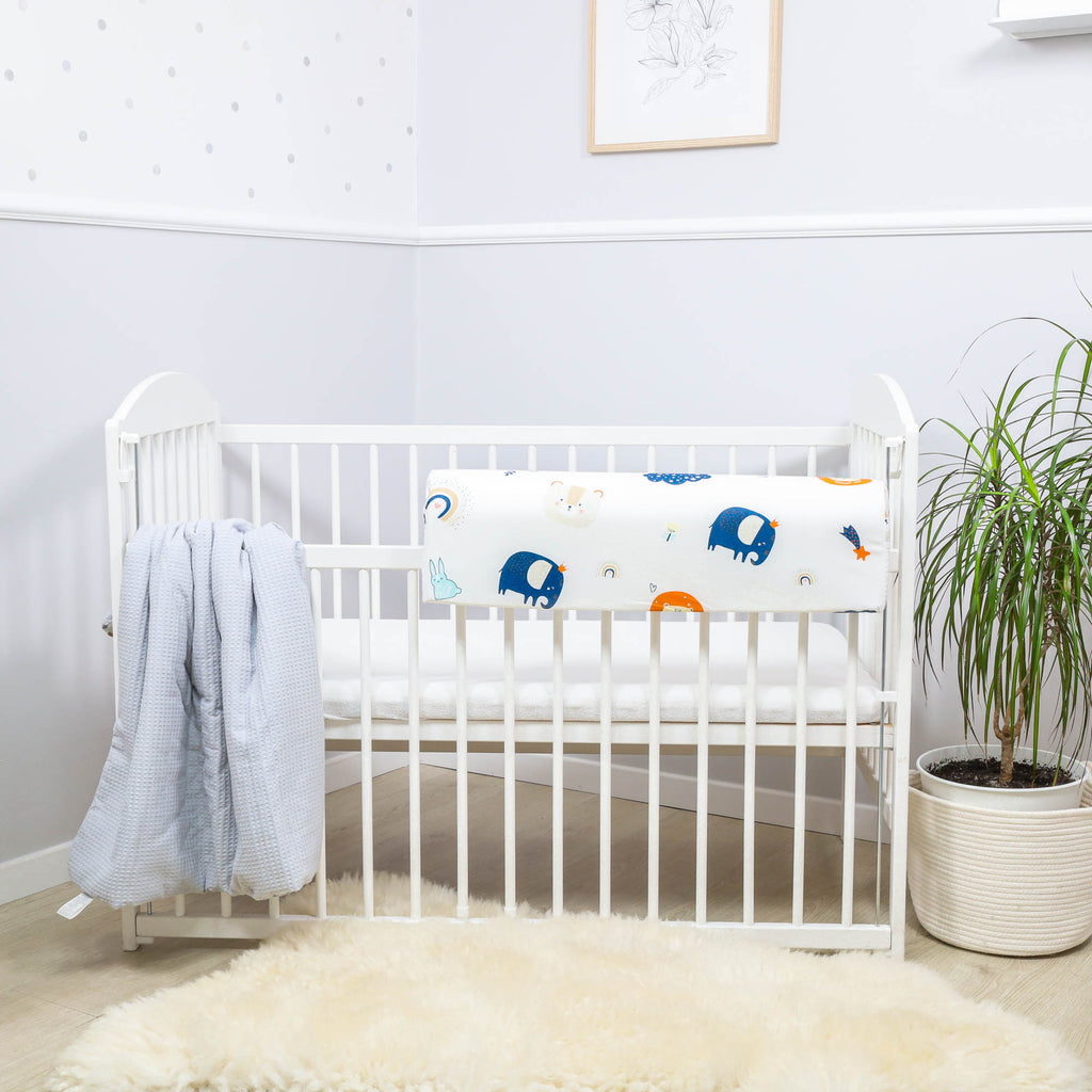 Bettkantenschutz für Kinderbetten 70 cm - Schutz für Bettrahmen Kantenschutz Kinder Babybett Baumwolle Regenbogen - Totsy Baby