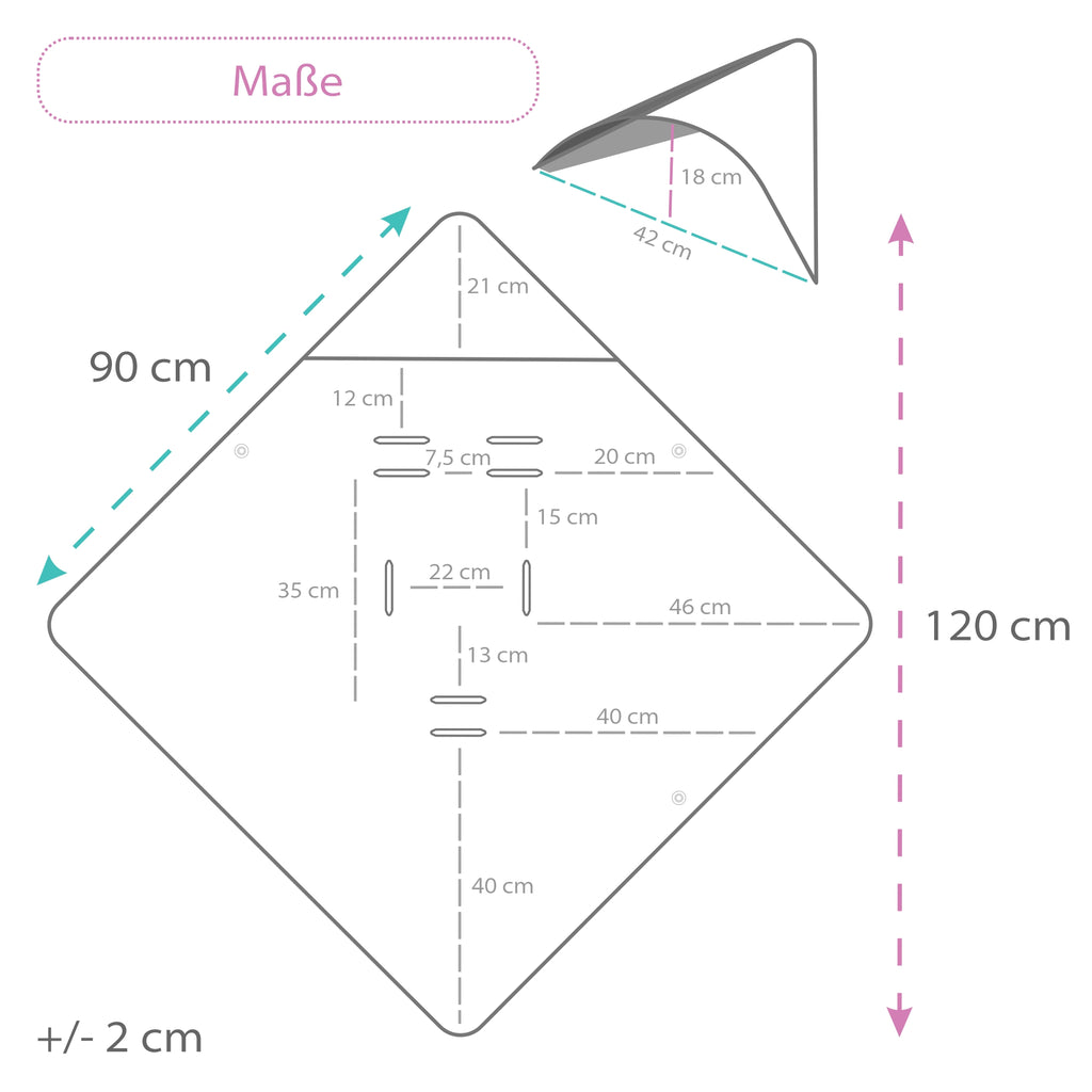 Einschlagdecke Babyschale Decke Kinderwagen 90x90cm - universal baby Babydecke für Buggy Autositz Minky Baumwolle Rosa - Totsy Baby