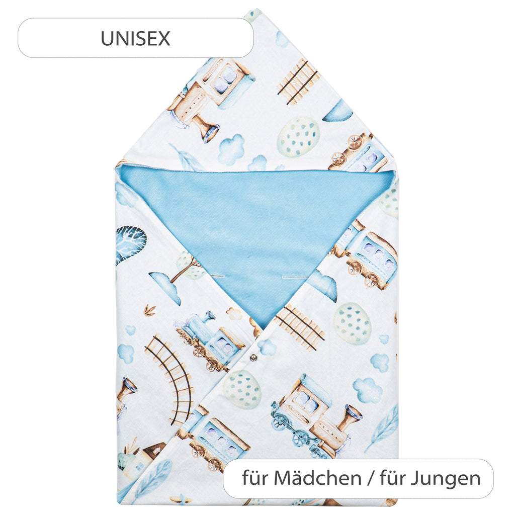 Einschlagdecke Babyschale - 90 cm x 90 cm Velvet - universal Frühling Sommer Baby Babydecke für Buggy Autositz Baumwolle mehrfarbig - Totsy Baby