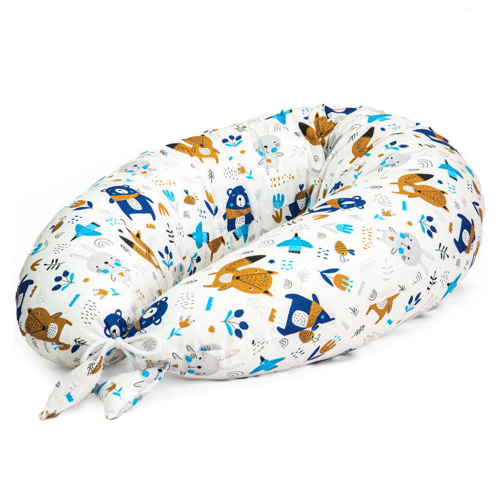 Stillkissen Schwangerschaftskissen zum Schlafen Seitenschläferkissen - Lagerungskissen für Baby XXL Pregnancy Pillow Weiß mit Tieren - Totsy Baby
